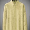 Men's Exclusive Yellow Cotton Fabric Italian Crush Shirt