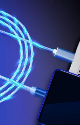 LED Magnetic Charging Cable 3 in 1 Streamer Light Fast Charging Cable