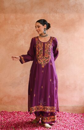 Aafna  Chanderi Straight Kurta Set with Inner