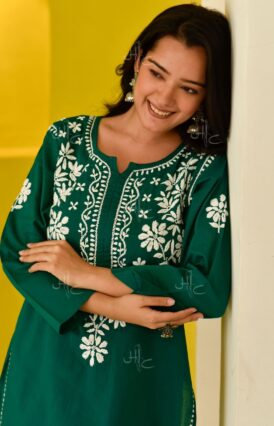 Juhaina  Cotton Straight Set (Teal Green)