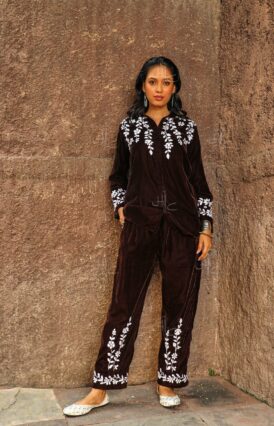 Rumi  Velvet Straight Shirt Set