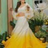 Ivory Yellow Ombre Lehenga Set