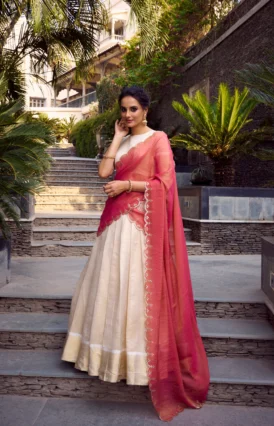 JEQUARD CHEX ZARI WEAVING WORK LEHENGA CHOLI WITH DUPATTA