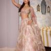 Pastel Pink Bridal Lehenga with Heavy Floral Embroidery Work