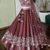 Brown color Designer Sequence Embroidery work Lehenga choli