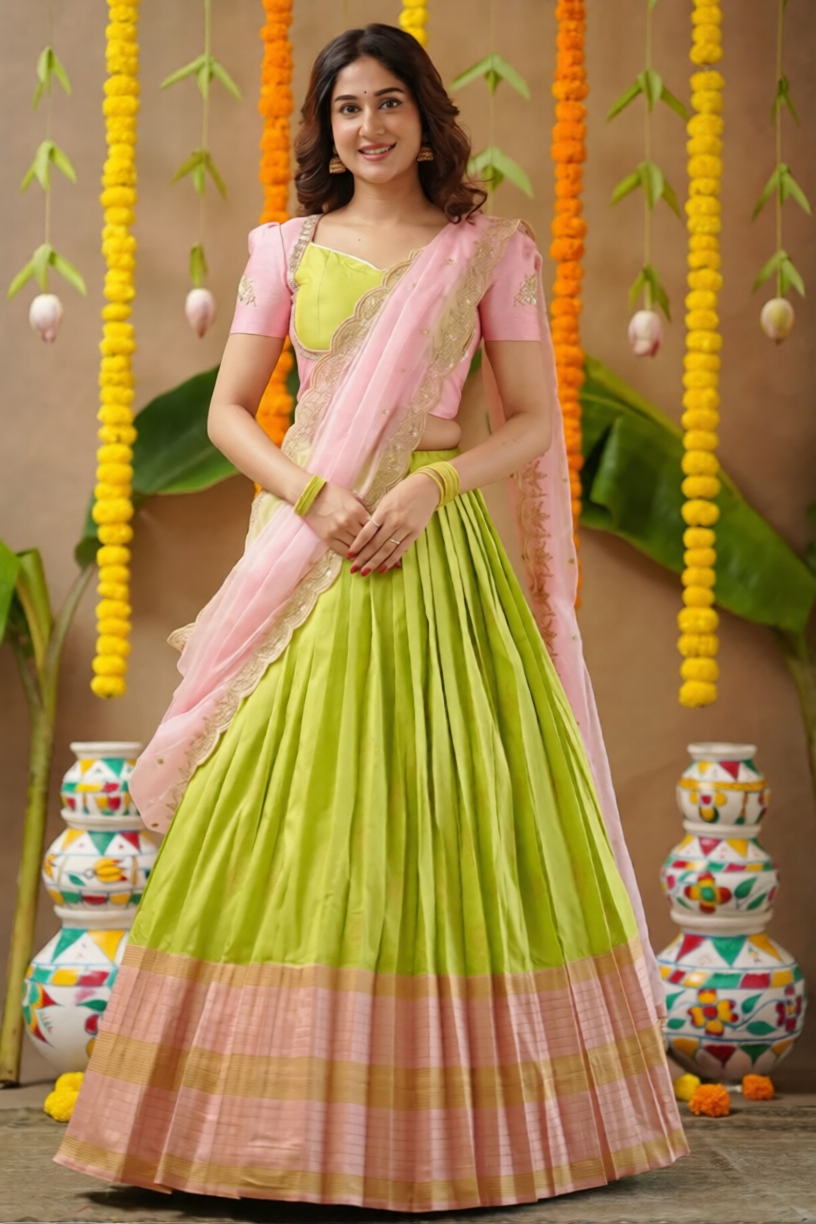 Navya_Soft_Silk_Lime_Green_Lehenga1-ezremove