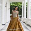 Mustard Gold Embellished Lehenga Set with Mirror Work & Layered Flair